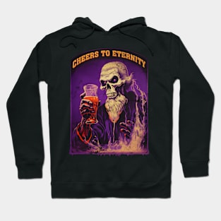 Cheers To Eternity - Retro Distressed Halloween Hoodie